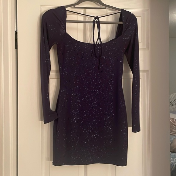 Lucy in the Sky medium navy long sleeve mini dress - Picture 3 of 9